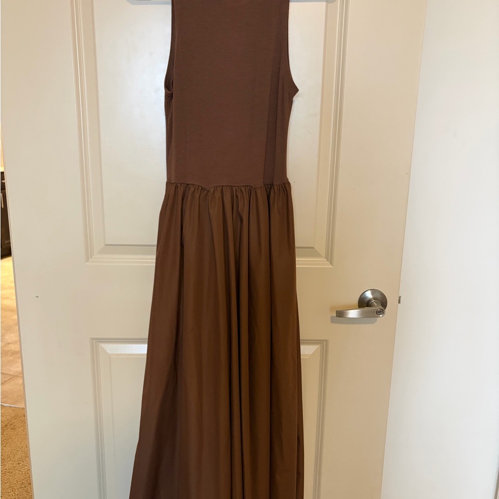 Brown Sleeveless Maxi Dress